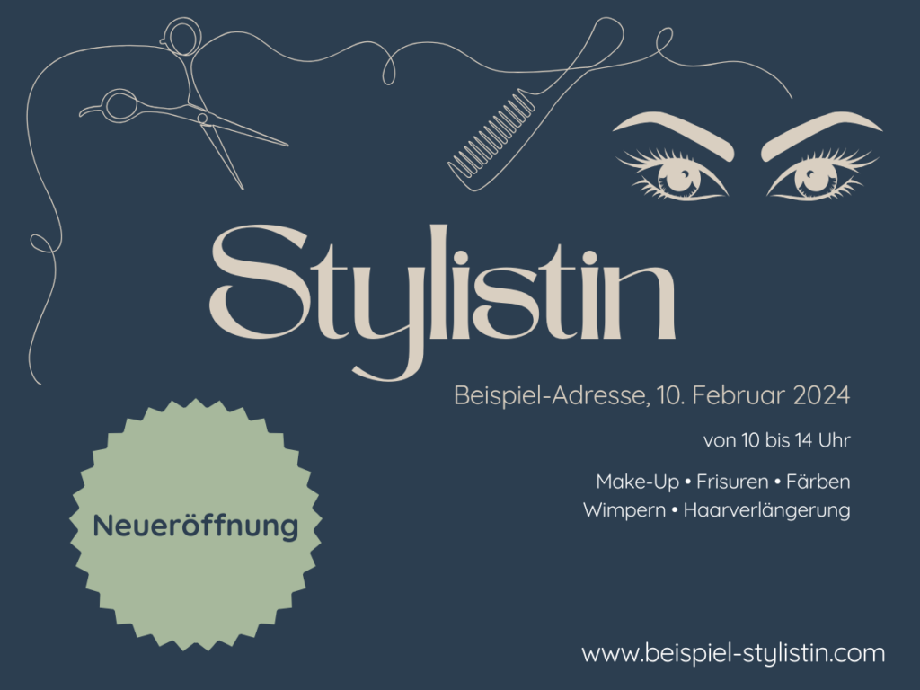 Advertising und Flyer in A5 zum Mitgeben für die Neueröffnung einer Stylistin - Ads & Print von TextGefühl